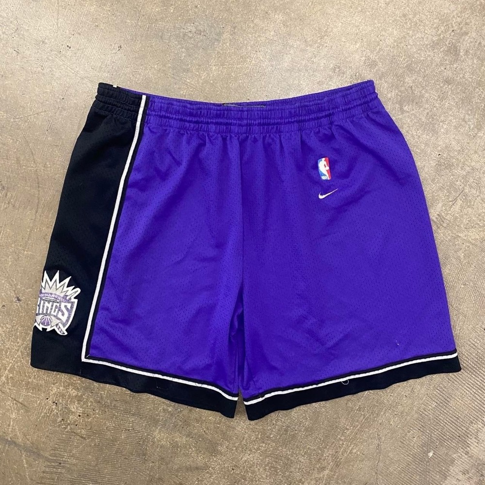 Vintage Sacramento Kings Nike NBA 90s Basketball Shorts Peja Webber Bibby XL